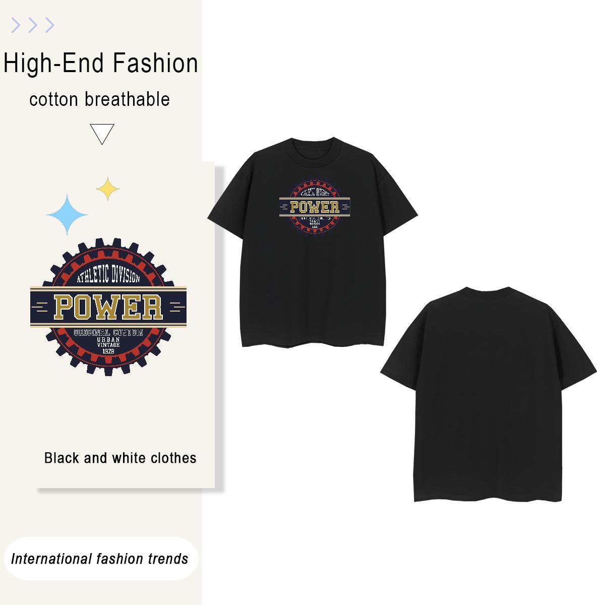 TOP Quality letter 100% Cotton 230g Tshirts Daily Wear O Neck Short Sleeves T shirt New Custom Print Oversized Tops Shirt