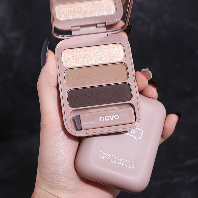 Professional Artist Grade NOVO Tri-Color Eyebrow Powder - Durable, Seamless Application