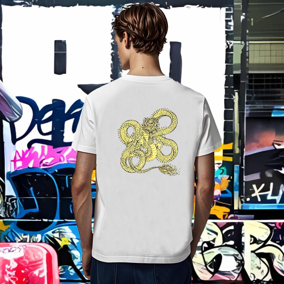 T shirt 230g 100% Cotton dragon Daily Wear O Neck Short Sleeves Skull Couples T Shirts New Unisex Tees