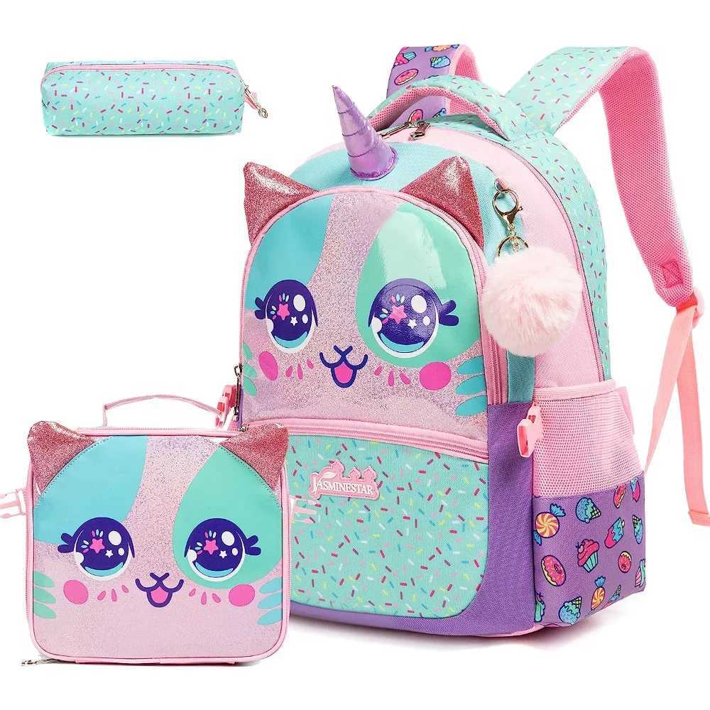 BIKAB 3pcs Kids Backpacks for Girls School Bag with Lunch Box School Backpack for Girls Set Cute Bookbag for Kindergarten Y240820