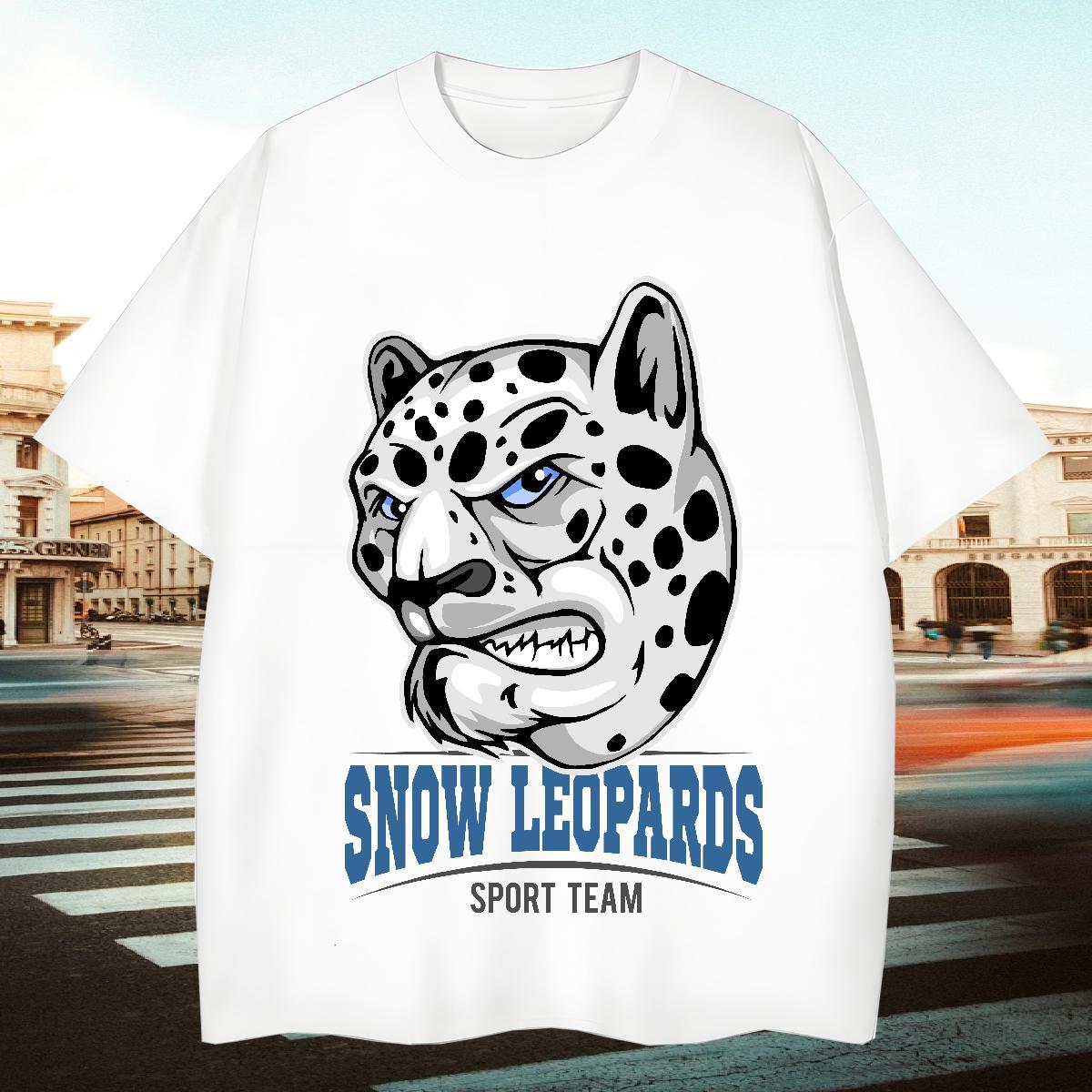 Popular Man T Shirts leopard Breathable Short Sleeve Beach Customized Print 230g Cotton Men Tees Classic Casual Clothes