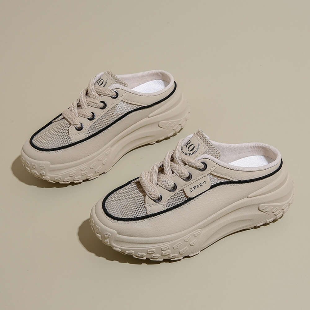 Ddmysports Summer New Instagram Korean Edition Ollow Small White For Female Students Thick Sole Versatile Casual Alf Drag Women S Shoes JC OUTDOOR