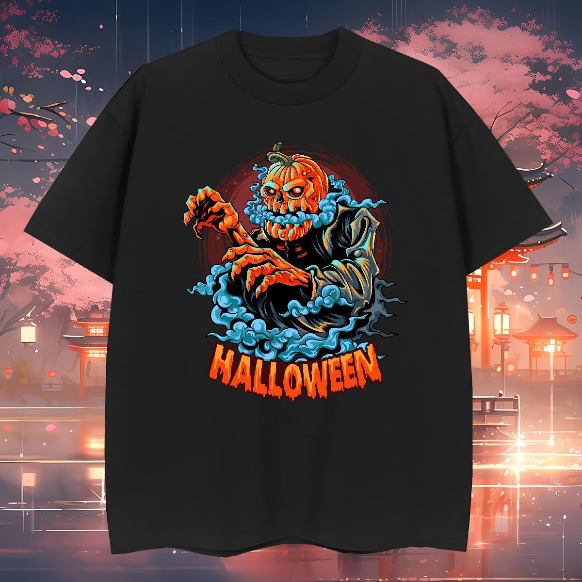 Unisex Men T Shirts pumpkin O-Neck Short Sleeve Casual White Plus Size 230g 100% Cotton Tshirt for Man Woman Designer Tops Tees