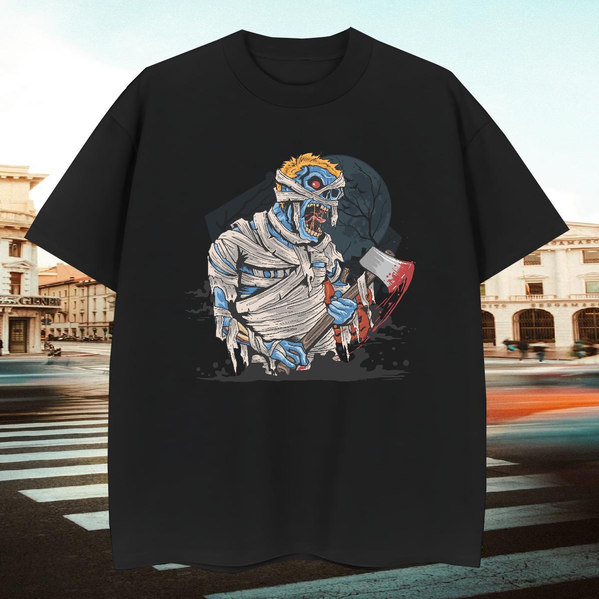 Brand Tshirt for Man Woman zombie Street Wear 230g 100% Cotton Polos Breathable Short Sleeve TOP Quality T-Shirts for Men Black White