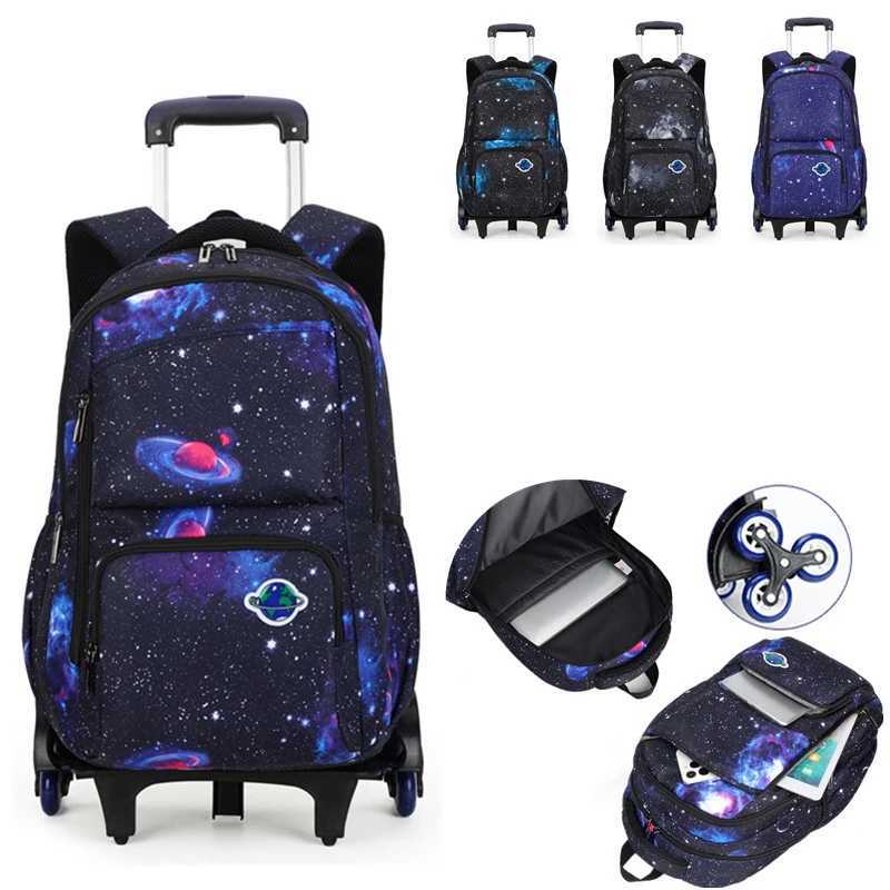 School Bags with wheels Rolling Backpack for boy Kids Student Wheeled Backpack Trolley Book Bag Travel Trolley backpack Luggage Y240820