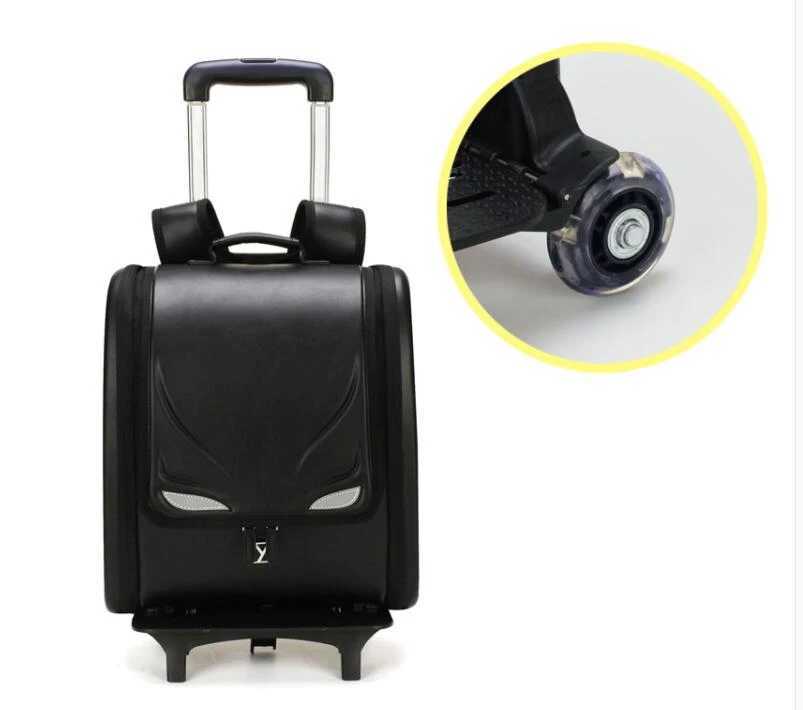 Kids school backpack Bags on wheels Japan School Backpack kid Orthopedic wheeled backpack Children PU Japanese trolley backpacks Y240820