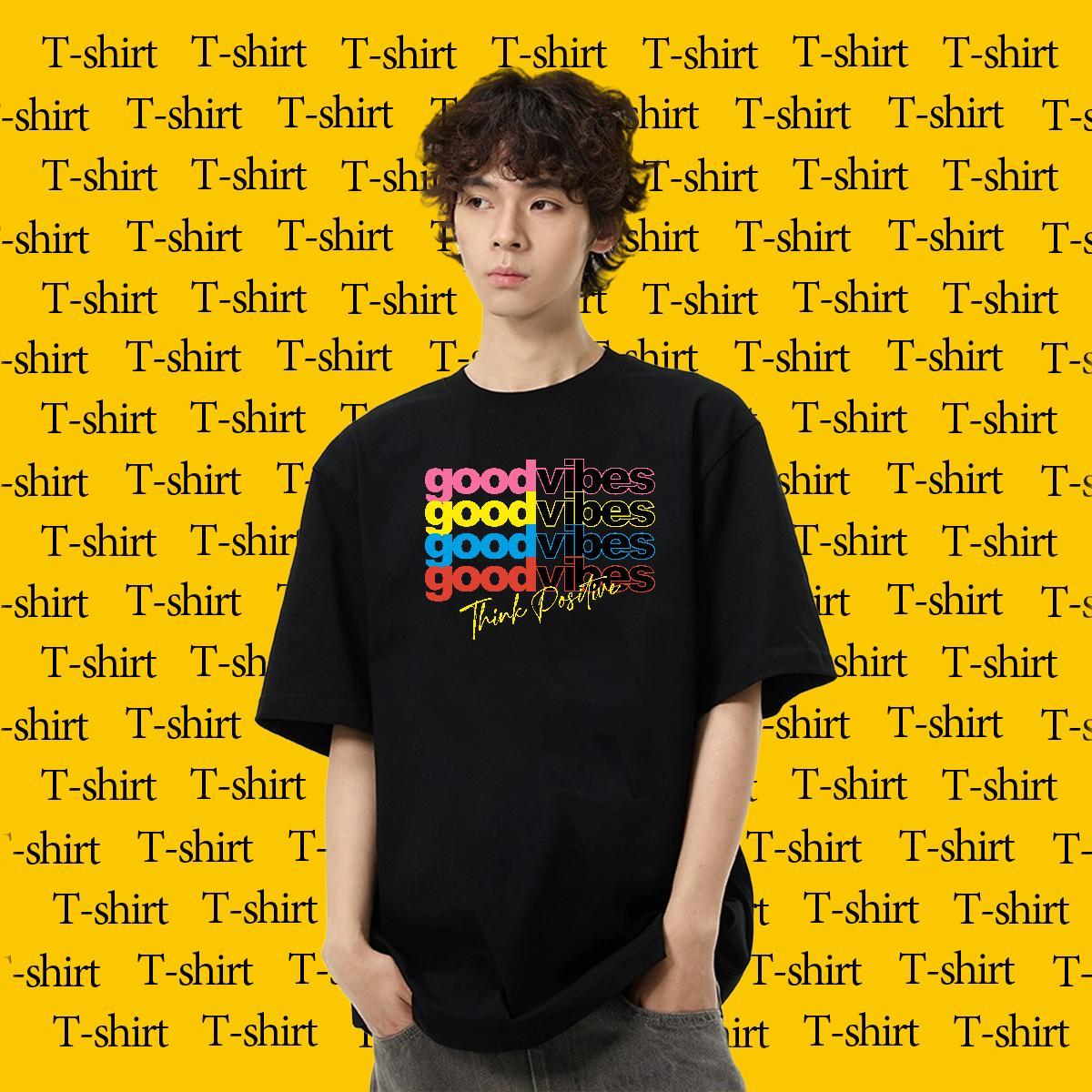 Loose Fit Mens Tshirts Outdoor 230g 100% Cotton Asian Size Short Sleeve O-Neck letter T shirt Casual New Top Tees