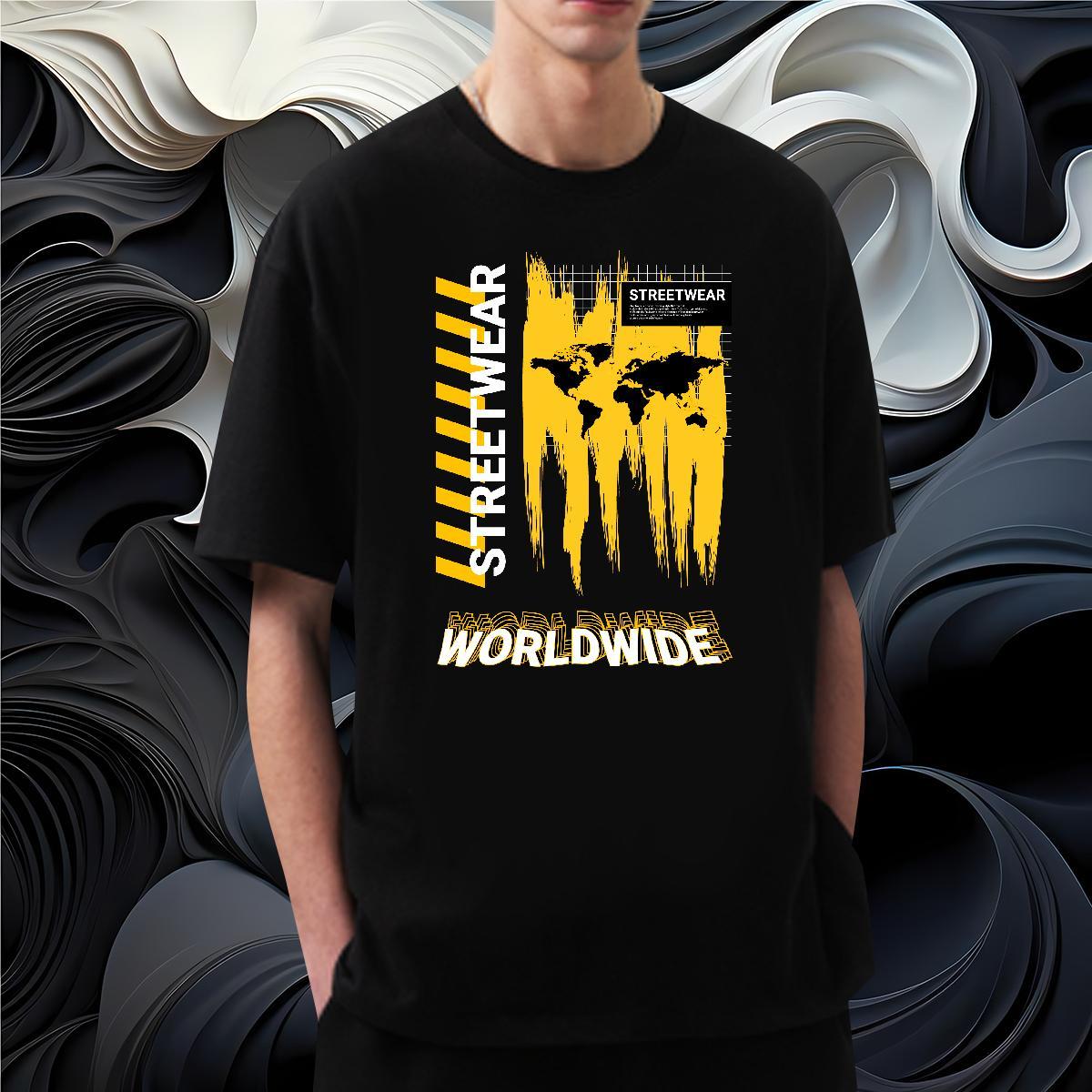 Loose Fit worldwide T-Shirts for Men High Street Hip Hop Men Tops Tees 230g 100% Cotton 2024 Designer Breathable Crew Neck Oversized 4XL Tshirts