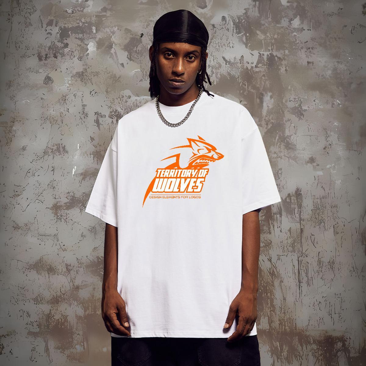 Cool T Shirt For Man wolf Round Neck Short Sleeve Home Outdoor Custom Anime 230g 100% Cotton Couples T Shirts Classic Casual Tshirts