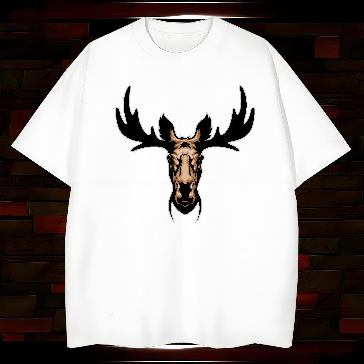 Classic Men Tshirts deer Street wear Hip Hop 100% Cotton 230g Polos Short Sleeve O-Neck Wholesale Men T Shirts Skull