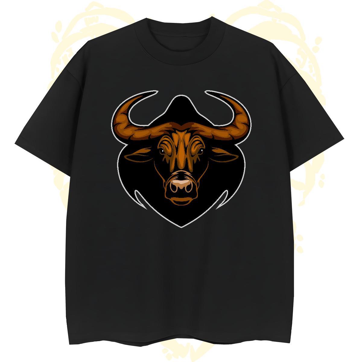 Free Shipping T-Shirts for Men bull Breathable Crew Neck Casual Daily Wear Anime 230g Pure Cotton Couples T Shirts Casual New Tops Tees