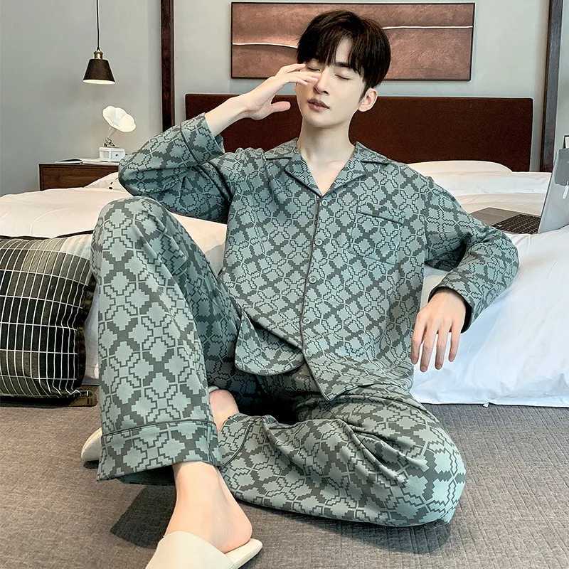 Mens cardigan lounge pajamas pajamasW240719