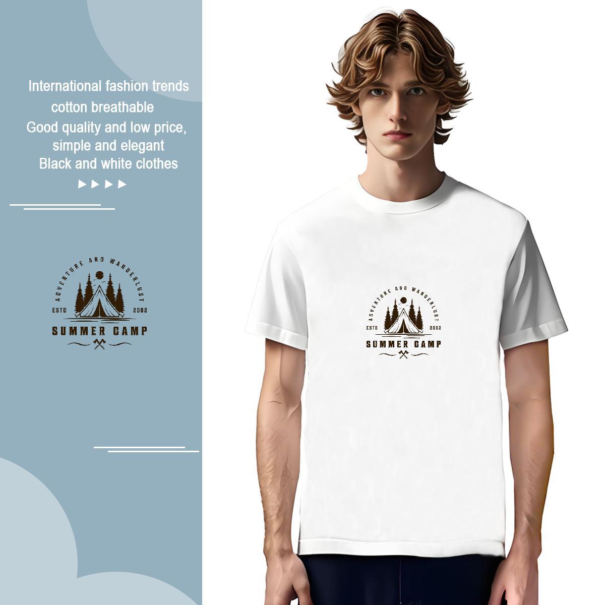 Free Shipping mountains 230g 100% Cotton Tshirts Street Wear Short Sleeve O-Neck T-Shirts for Men DIY Graphic Tops Shirt