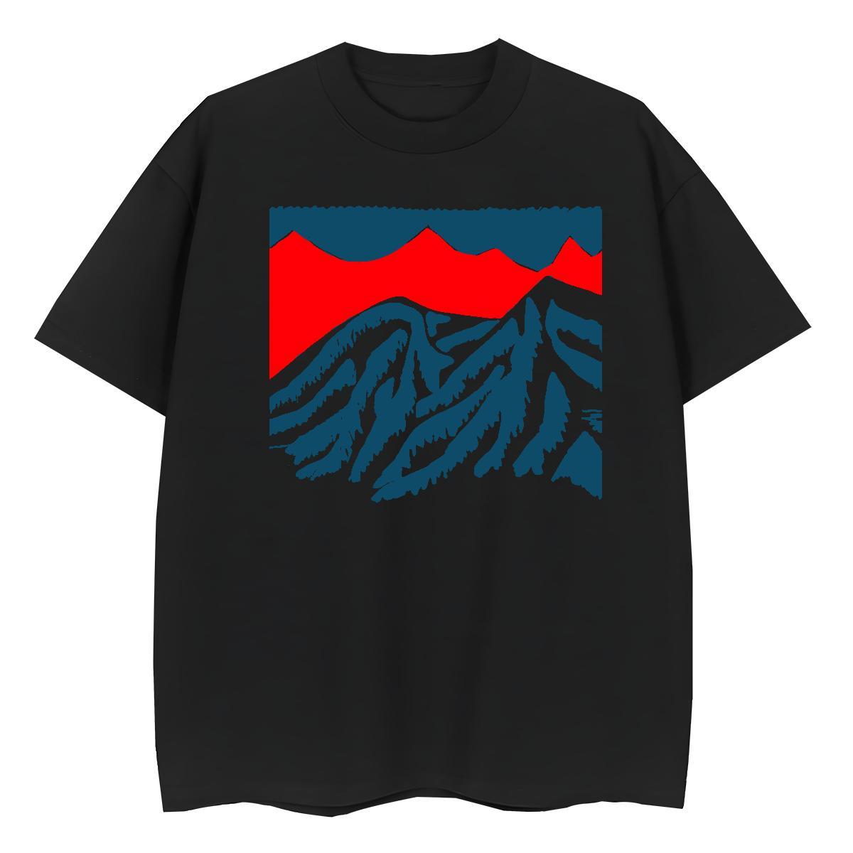 Casual New Tshirt for Man Woman Hip Hop Breathable Short Sleeve Tops Shirt Nice 230g Pure Cotton mountains Oversized T-Shirts for Women
