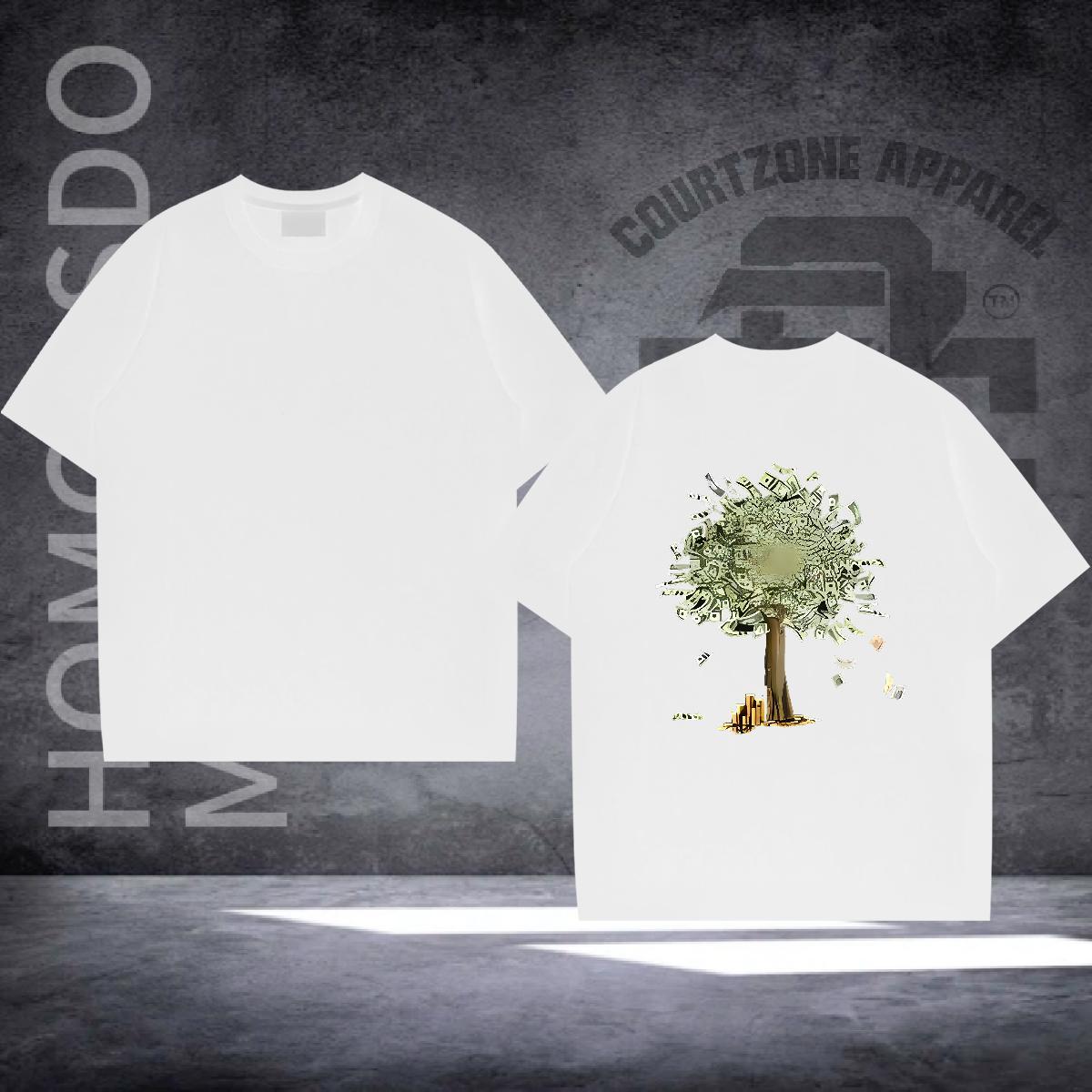 New Designer Mens Tshirts tree Street wear Hip Hop 100% Cotton 230g Polos Breathable Short Sleeve Unisex T-Shirts for Men Custom Printing