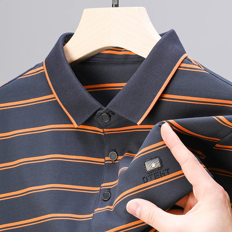 High quality soft cotton short sleeve mens POLO shirt summer trend n diamond print Korean top breathable casual T-shirt 240820