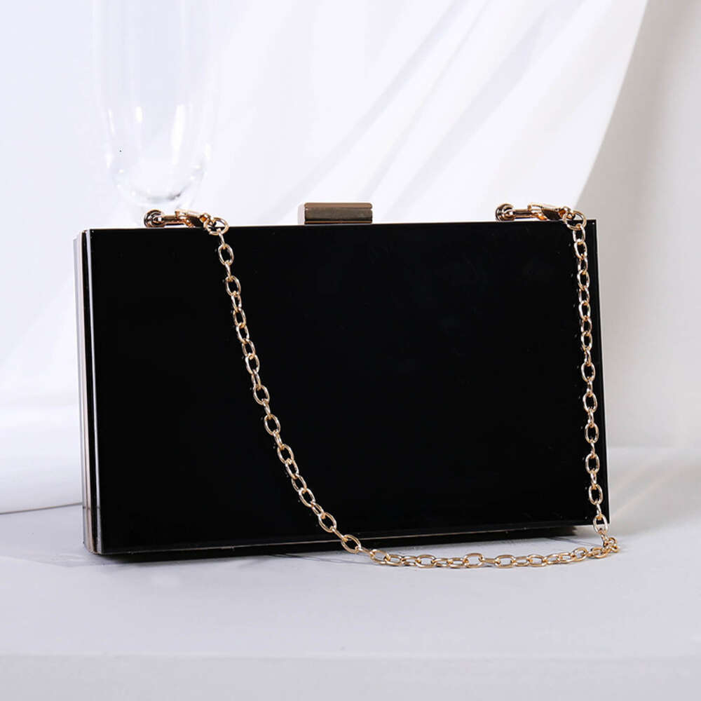 Transparent acrylic chain crossbody box small square women's banquet bag, hand-held bag