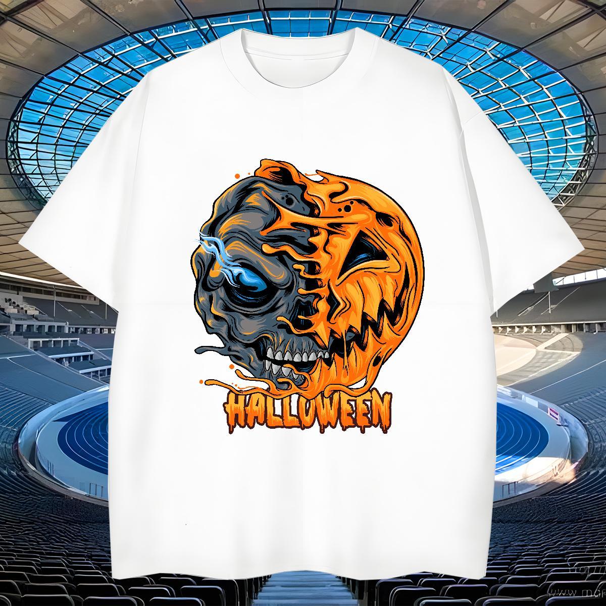Designer T Shirts Men pumpkin Breathable Short Sleeve Street Cartoon Printing L-4XL 230g Pure Cotton Men Tshirts DIY Customized Tee Shirt
