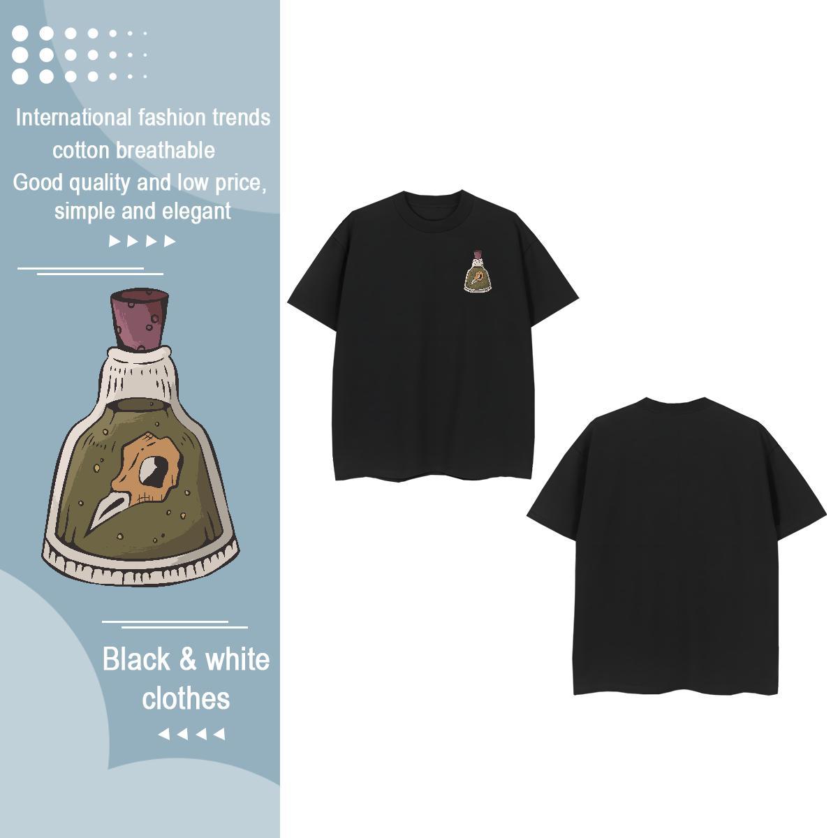 New Designer Men Tshirts bottle Hip Hop Street 230g Pure Cotton Polos Breathable Short Sleeve TOP Quality T-Shirts Skull