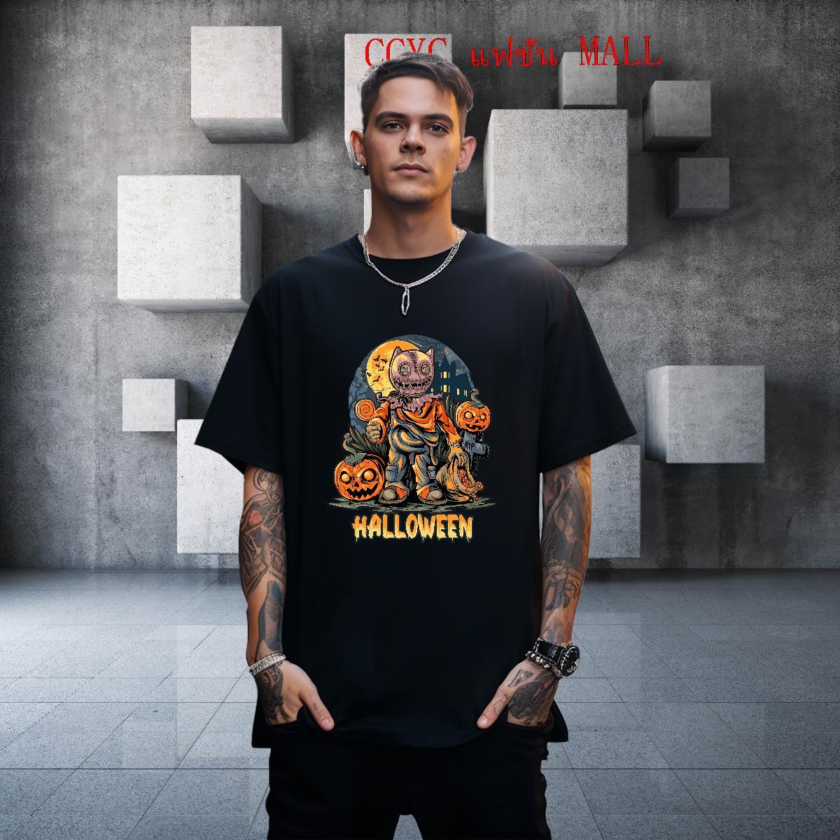Free Shipping T-Shirts pumpkin Round Neck Short Sleeve Spring Summer DIY Logo Oversized 230g Pure Cotton Mens Tshirts Brand Top Tees