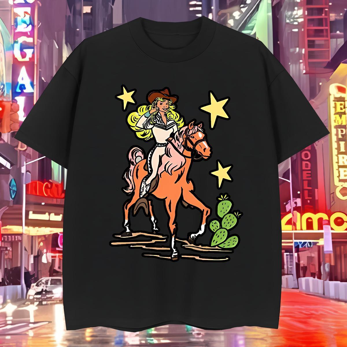 T-Shirts 100% Cotton 230g horse Hip Hop Short Sleeve O-Neck Oversized 4XL Men Clothes T-Shirt DIY Customized Brand Clothings