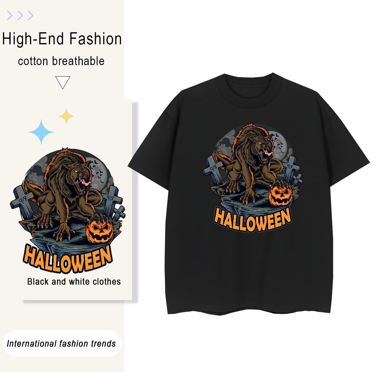 Designer Fashion Tshirt for Man Woman pumpkin Street Wear 230g Pure Cotton Tops Breathable Short Sleeve Unisex Men T Shirts Cartoon Print