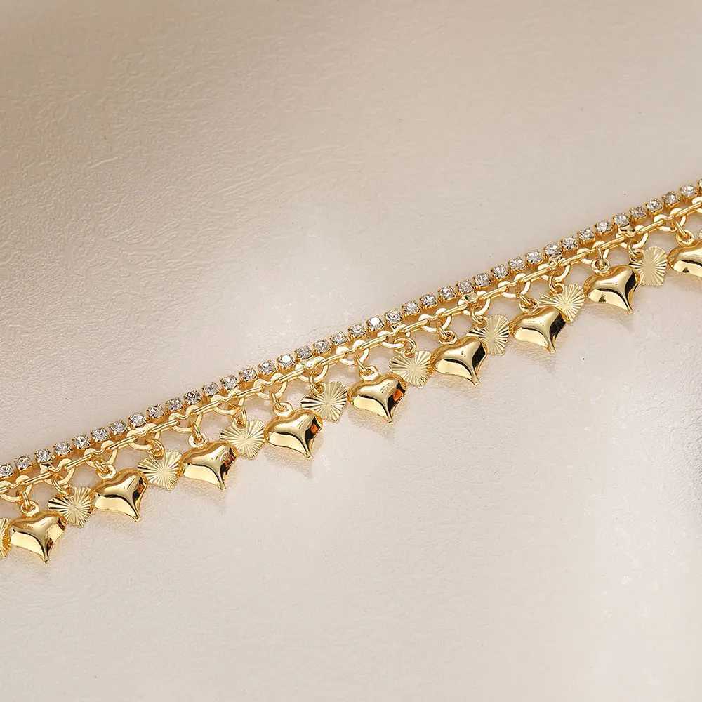 New copper plated heart-shaped pendant fashion trend for womens beach ankles W240815