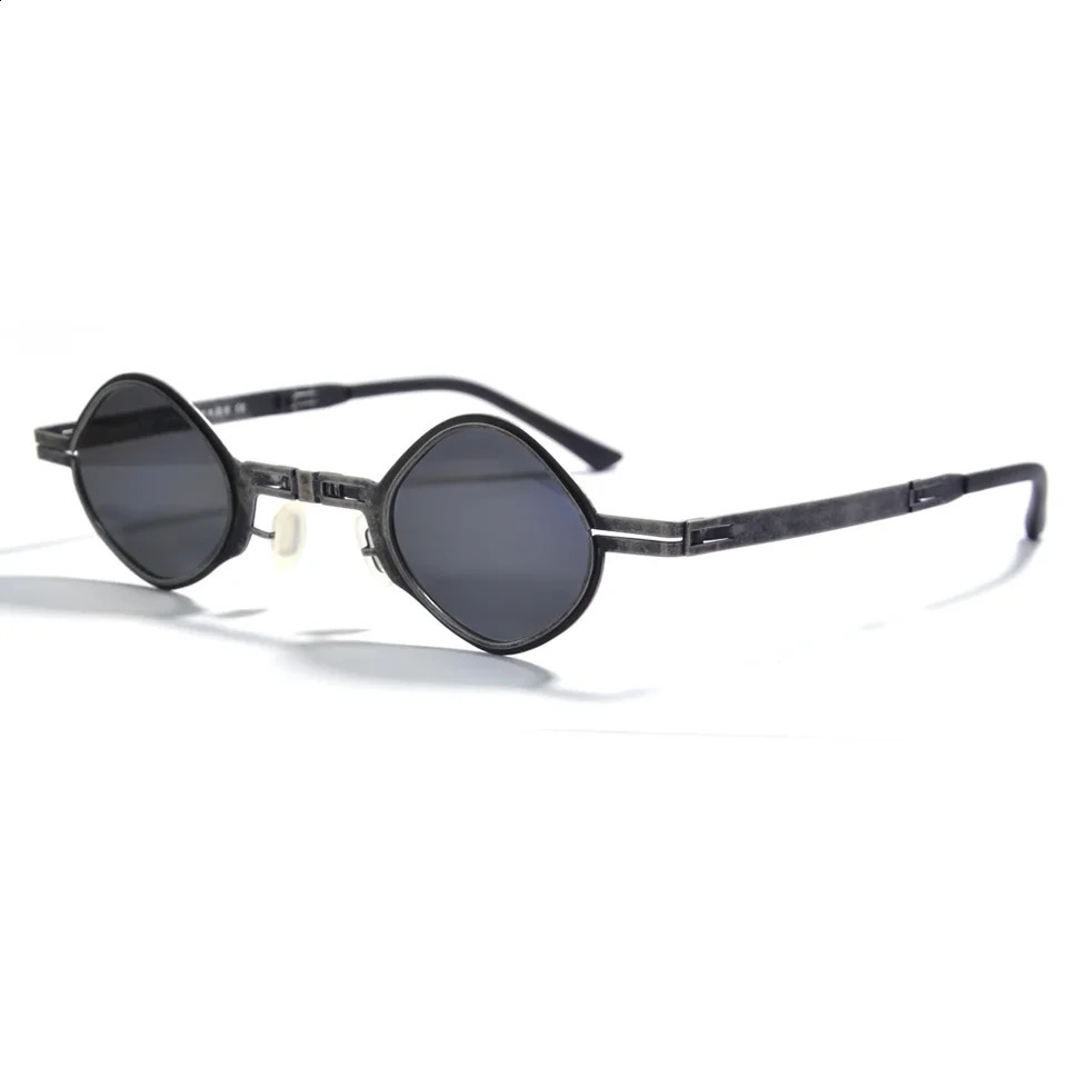 Hip hop steampunk polarization trend polygon sunglasses small folding portable UV protection outdoor sunglasses frame 240805
