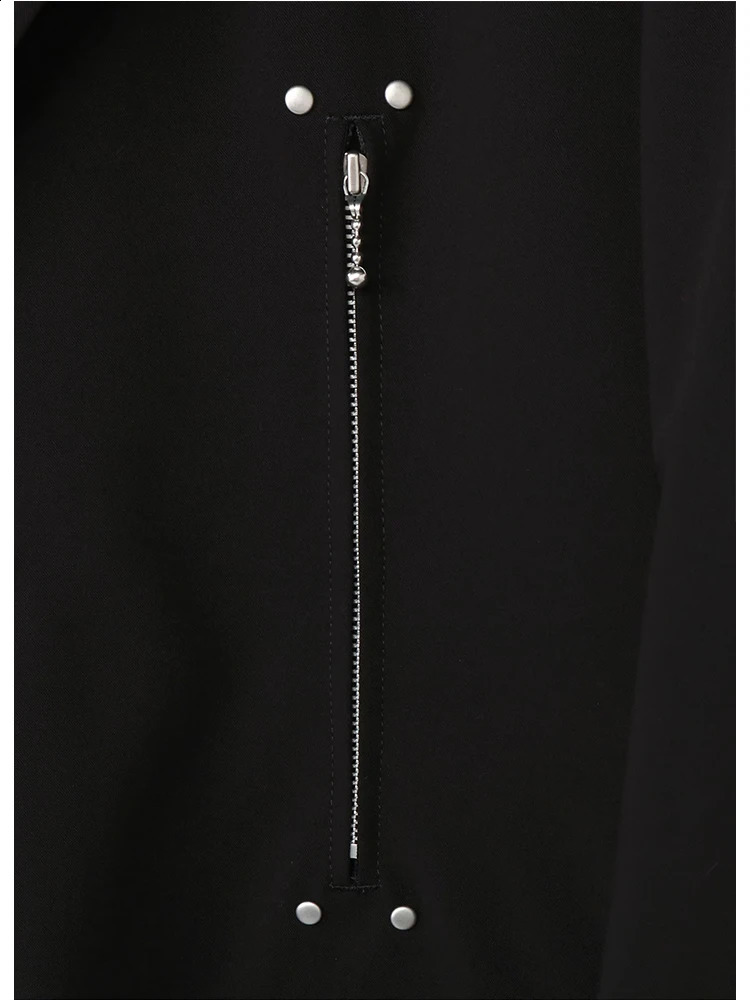 Mamelicce rivet and zipper decoration y n jacket oversized clothing family womens set 240819