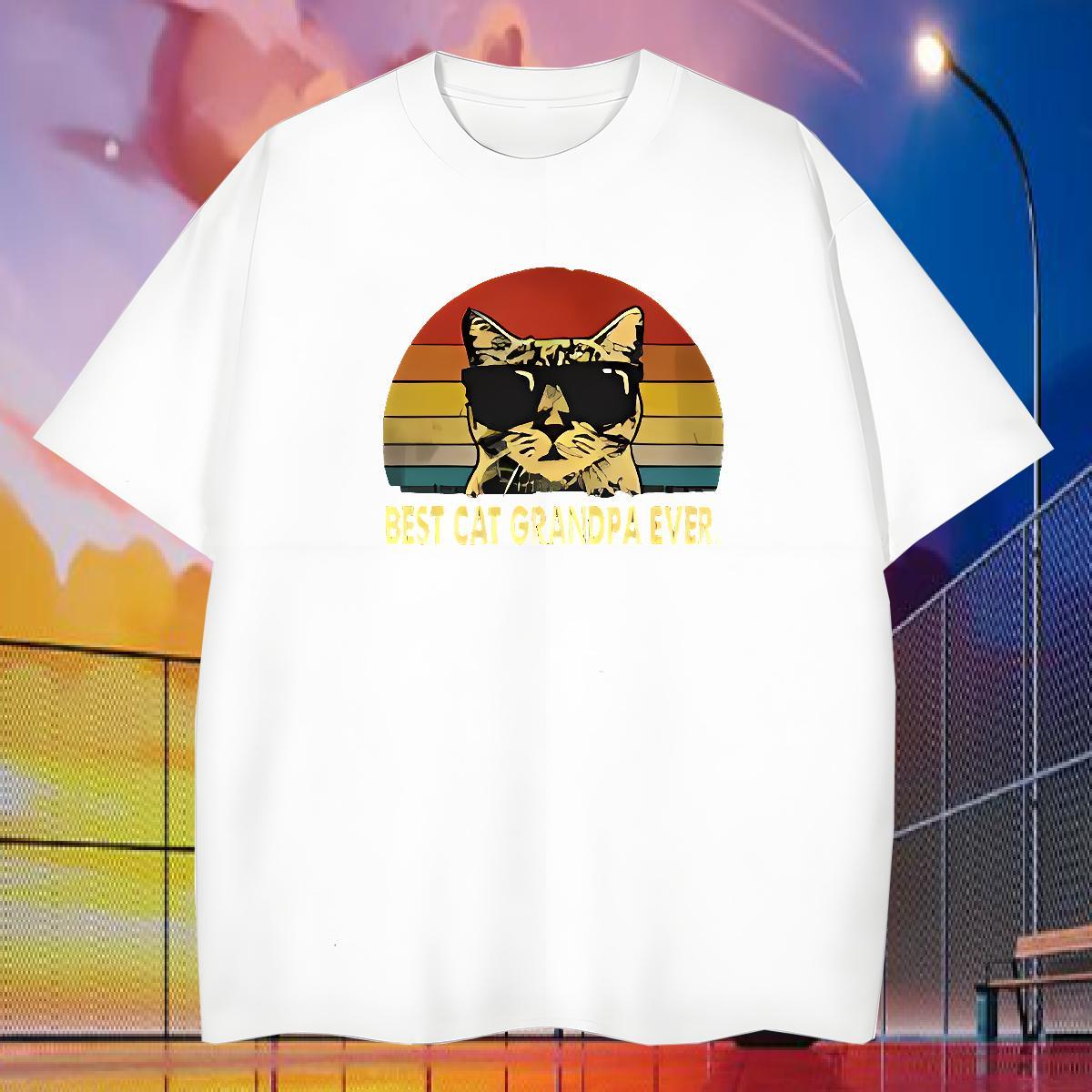 New Designer Men Tees cat Summer Casual 230g Cotton Clothings Breathable Short Sleeve TOP Quality T Shirt For Man Plus Size Custom