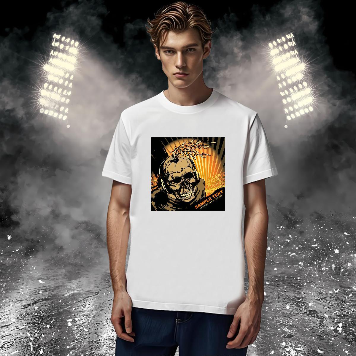 Men T Shirts 230g Pure Cotton scary Casual Crew Neck Breathable Custom Printed Men Tshirts New Wholesale Clothings