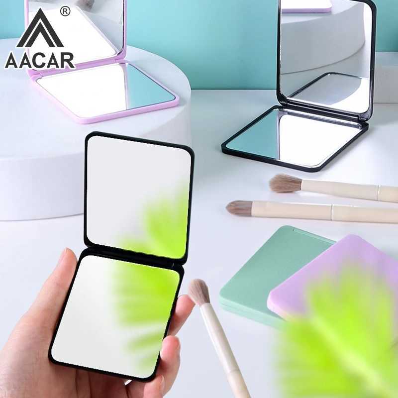 Rectangle Plastic Folding Mirror Pocket Mini Portable Makeup Mirror Women Handheld Mirror Vanity Foldable Compact Cosmetic Tools Y240819