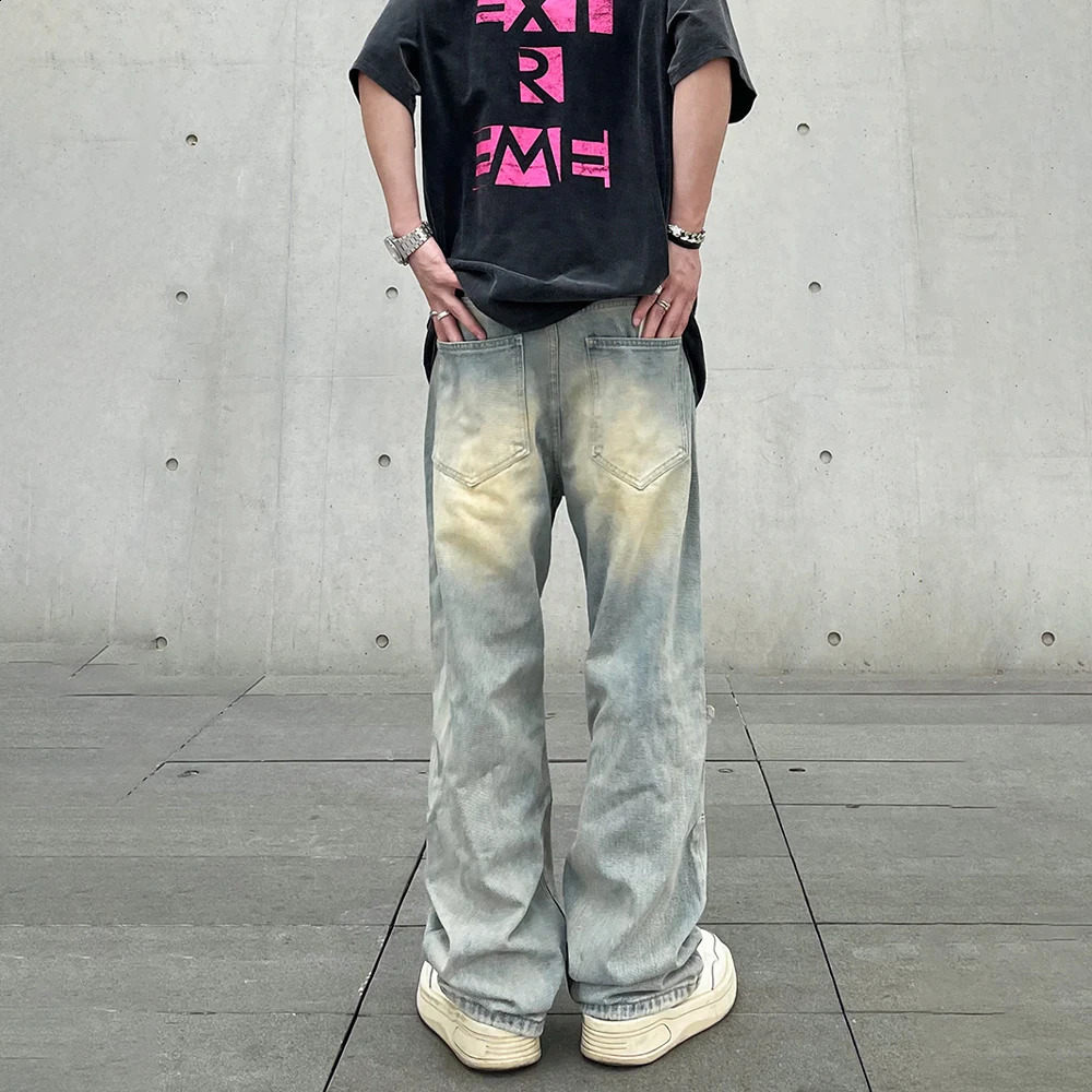 Ripped Jeans Men Baggy Streetwear Hip Hop Oversized Wide Leg Vaqueros Pantalones Hombre Loose Street Trousers Y2k Denim Pants 240819