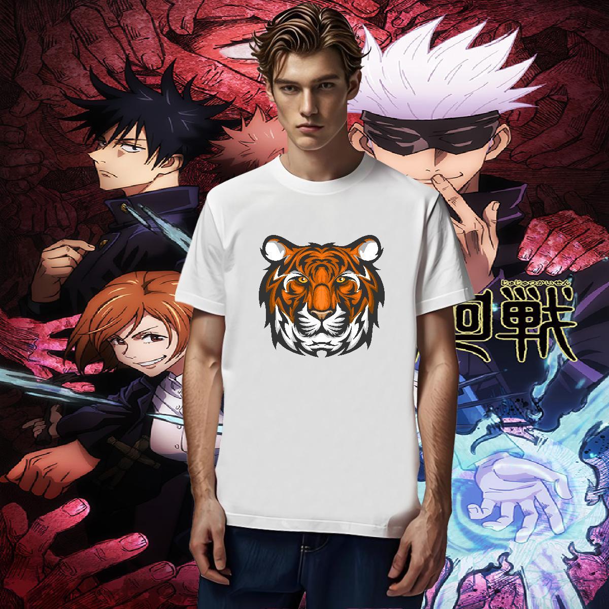 High Quality Mens T Shirts tiger Breathable Crew Neck Sports Casual DIY Printed 230g Pure Cotton Men Tees 2024 Designer Clothings