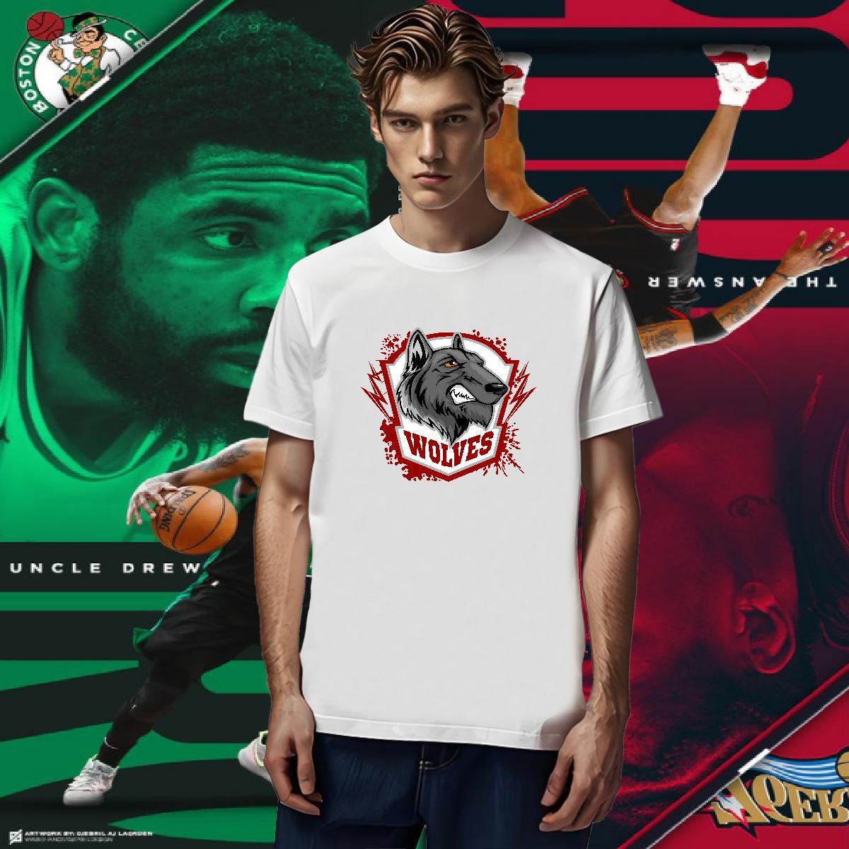 TOP Quality T shirt wolf O Neck Short Sleeves Home Outdoor White Plus Size 100% Cotton 230g Tshirts Custom Clothes