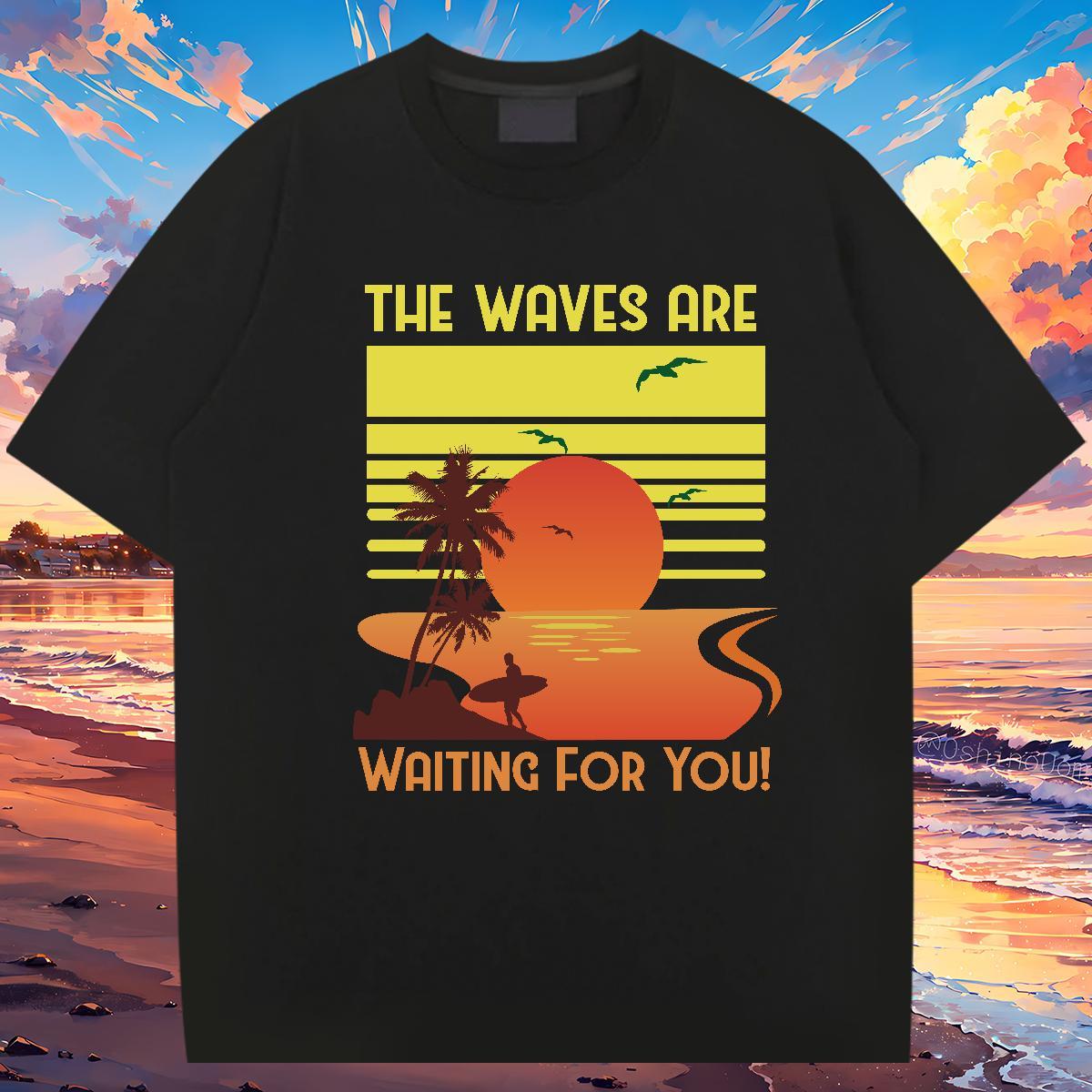 Comfortable beach 230g Pure Cotton Men Clothes T-Shirt Daily Outfit Breathable T Shirts Men Fashion New Custom Printing Wear