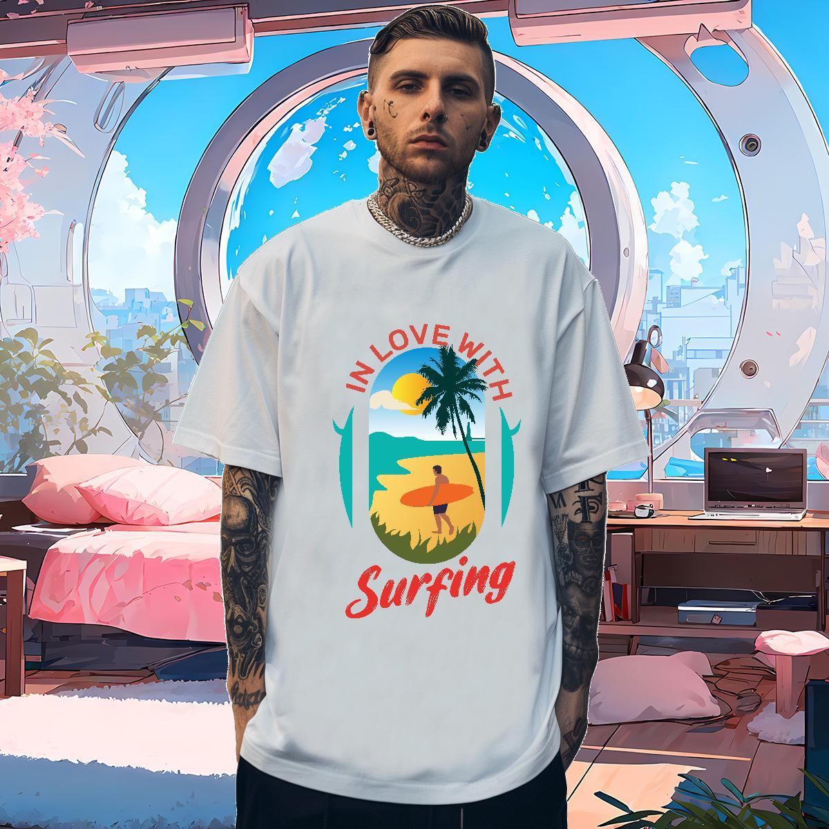 Popular beach 230g 100% Cotton Men Tshirts Outdoor Pure Cotton T Shirts Men DIY Customized White Plus Size Tees