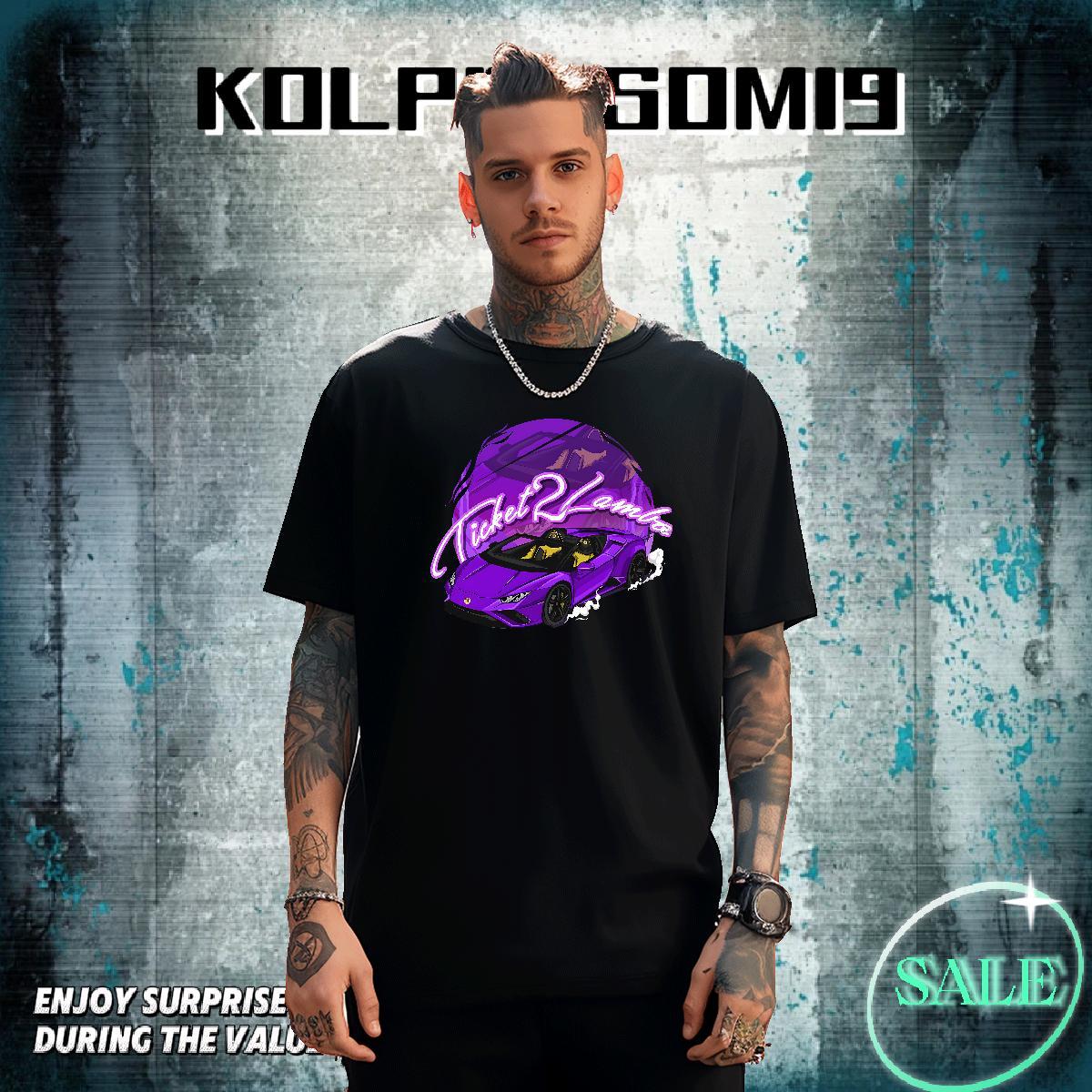 Soft Men Clothes T-Shirt Spring Summer 230g 100% Cotton Anime O-Neck Short Sleeve car Men T Shirts 2024 Summer Tshirts