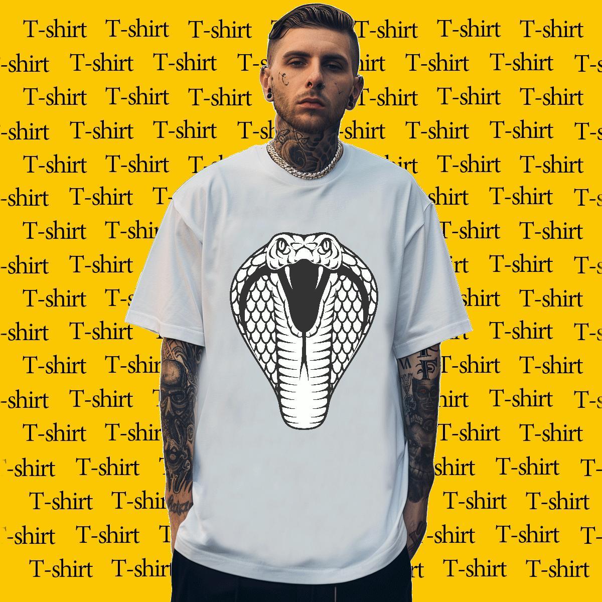 TOP Quality T-Shirts cobra Short Sleeve O-Neck Daily Wear Oversized 3XL 4XL 100% Cotton 230g Mens Tshirts Fashion Designer Tees
