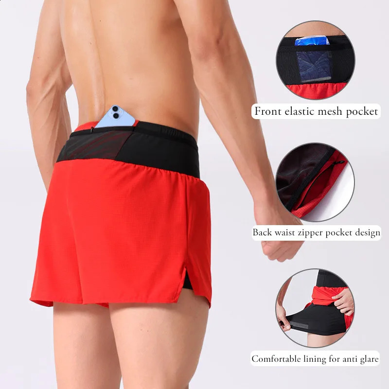 Mens and womens sports shorts waist bag marathon running moisture absorption quick drying luggage outdoor multifunctional 240819