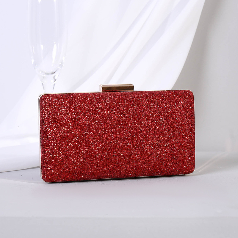 Classic Fashion Shining Matte Evening Handbag for Women's Banquet Small Square Bag