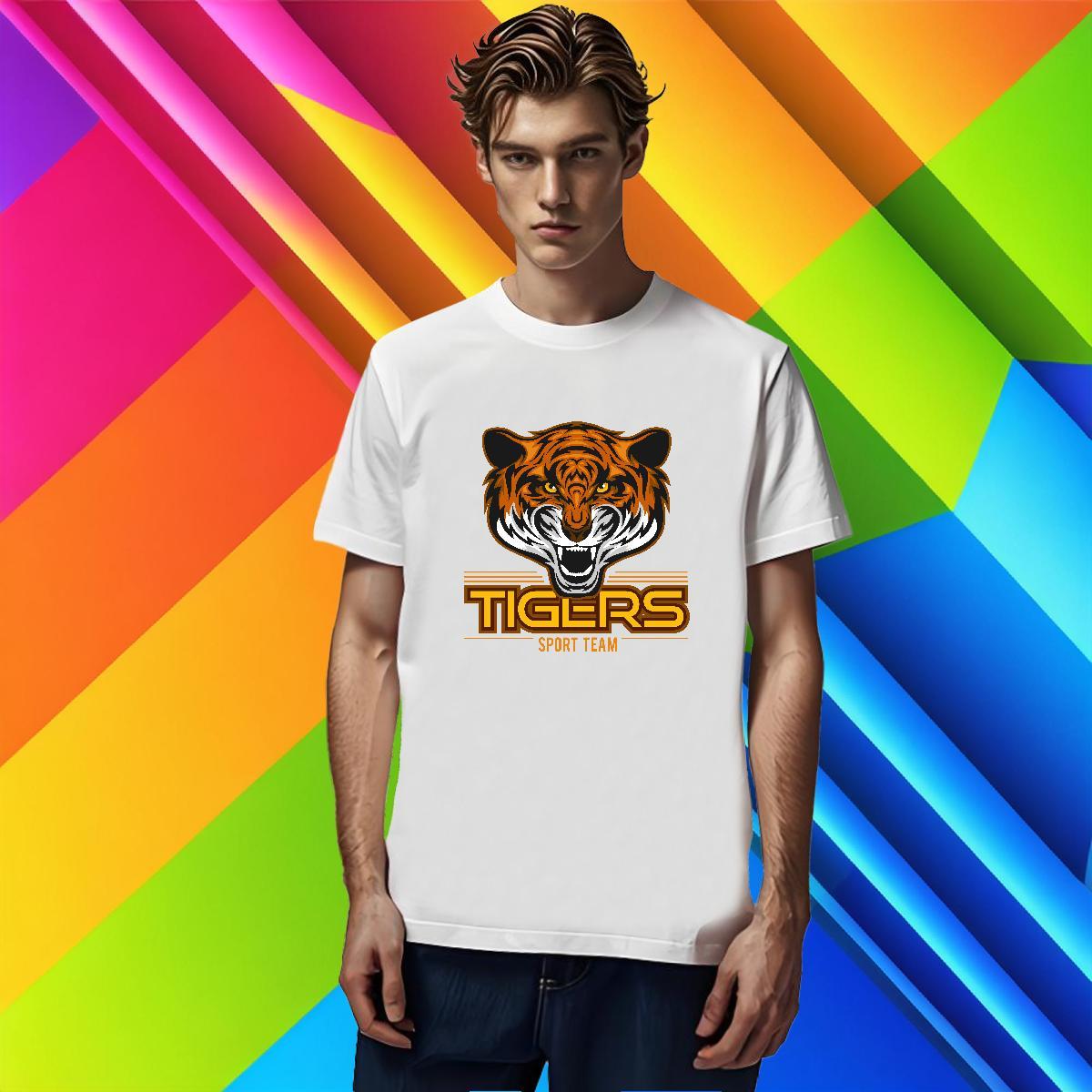 Popular T-Shirts for Men tiger O Neck Short Sleeves Sports Casual Custom Print Oversized 100% Cotton 230g Men Clothes T-Shirt Wholesale Tops Shirt