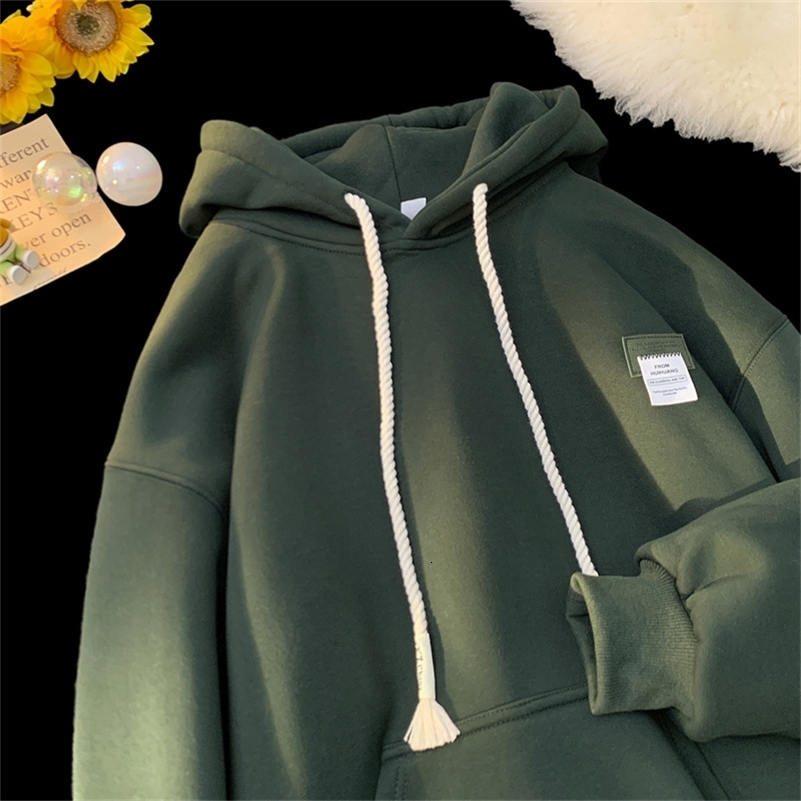 in Solid Color Hooded Sweatshirts For Men And Women Y2K Streetwear Appliques Hoodies Autumn Oversize Fleece Pullover Hoody 240819