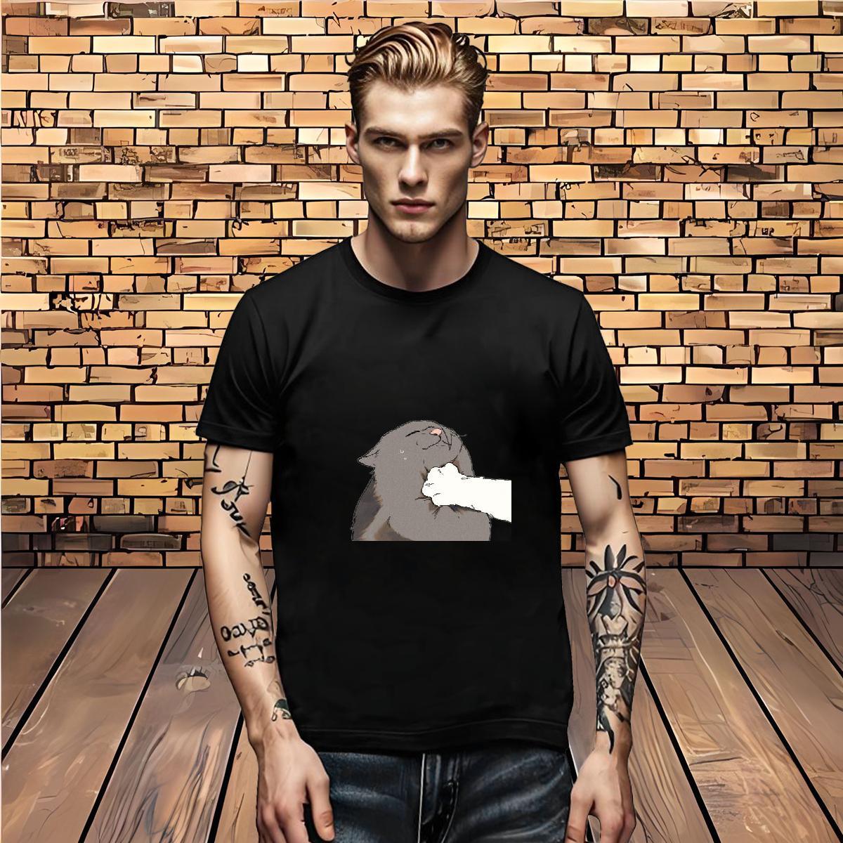Designer Tshirts cat Spring Summer 100% Cotton 230g Top Tees O-Neck Short Sleeve Loose Fit Man T Shirts DIY Printed