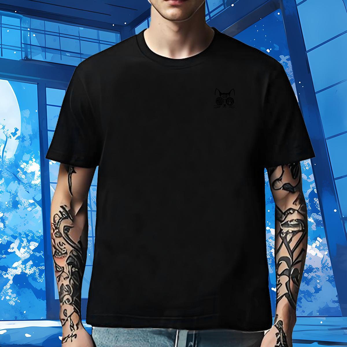 Stylist Men Tees cat Casual 230g Cotton Wear Breathable Crew Neck Cool T Shirt For Man Custom Printed