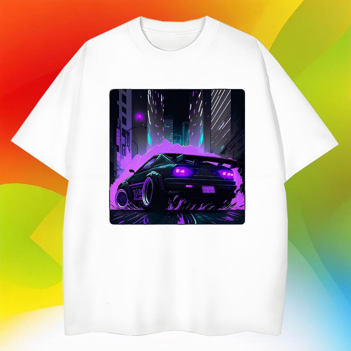 Unisex Men Tshirts Spring Summer 100% Cotton 230g DIY Printed O Neck Short Sleeves car T shirt Fashion Designer Tee Shirt