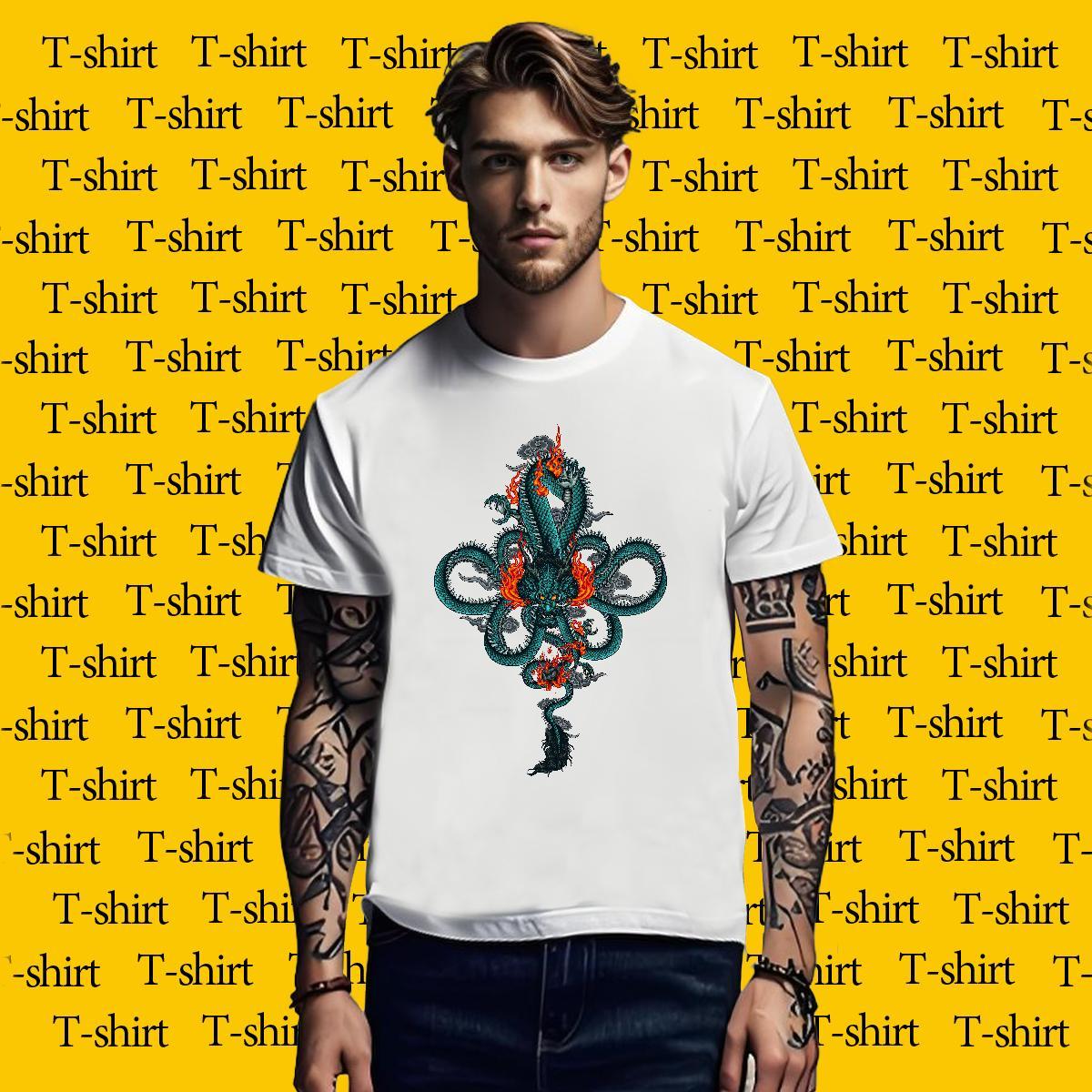 Man T Shirts 100% Cotton 230g ferocity High Street Hip Hop O Neck Short Sleeves DIY Couples T Shirts 2024 New Unisex Tops Tees