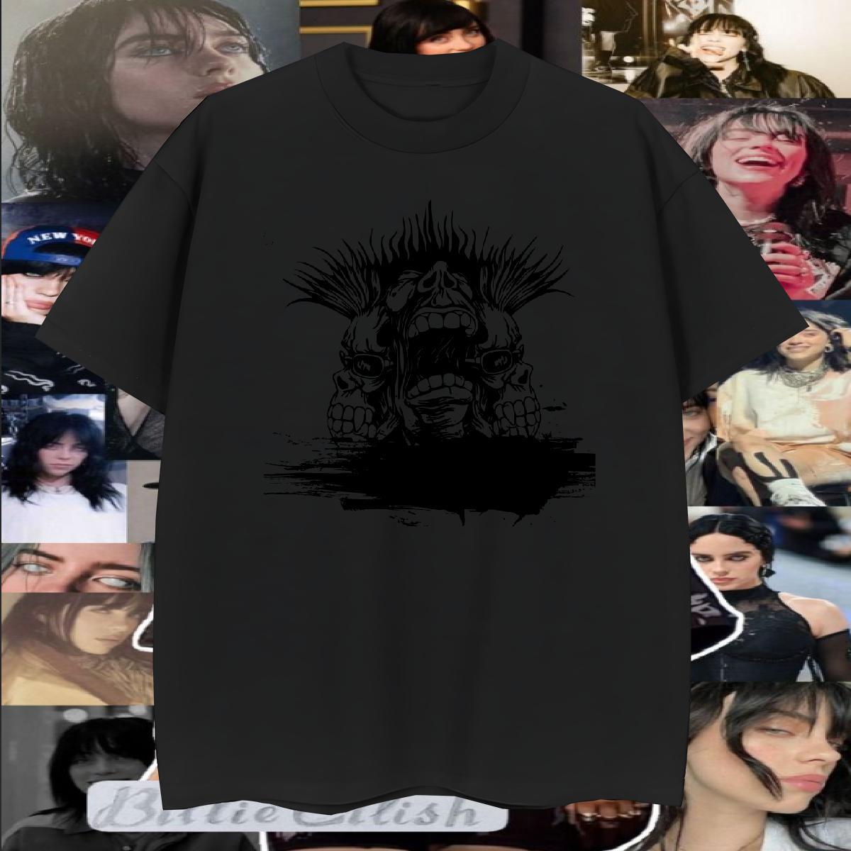 2024 DIY scary Tshirts 230g Cotton Mens T Shirts Cartoon Printing L-4XL Sports Casual Breathable Short Sleeve Comfortable Polos