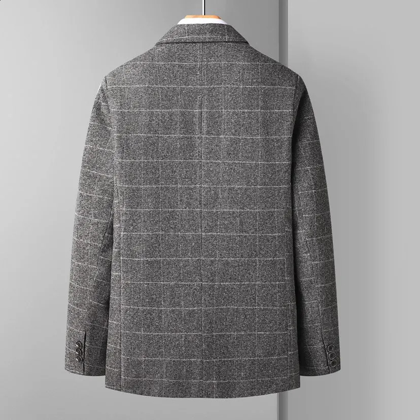High quality fashionable and handsome Korean classic plain suede mens business casual single jacket Hombre polyester 240819