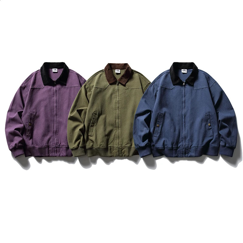 American Vintage Autumn Unisex Jacket Men Streetwear Loose Casual Cargo Bomber Jacket Cityboy Spring Coat Couple Outerwear 240819